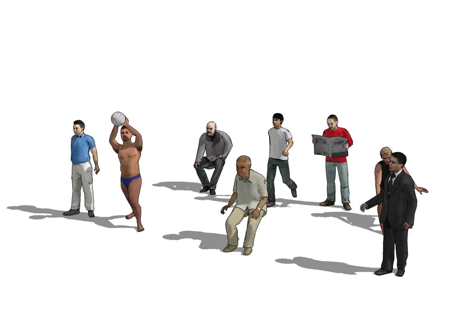 SketchUp草图大师丨SU-人物合集三维人物模型大全丨skp格式丨123M