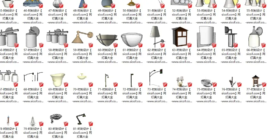 SketchUp草图大师丨209个室内灯具SU模型丨skp格式丨188M