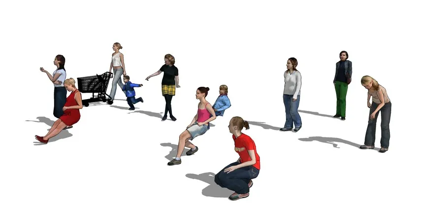 SketchUp草图大师丨SU-人物合集三维人物模型大全丨skp格式丨123M