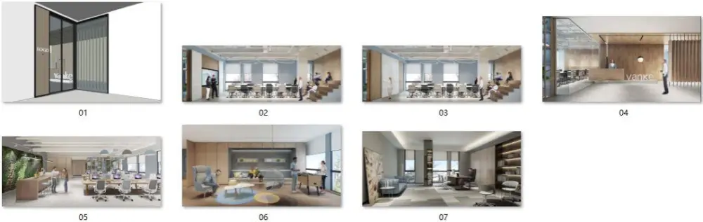 集艾G&A – 上海万科御河硅谷办公室丨CAD施工图+设计方案+物料丨143M