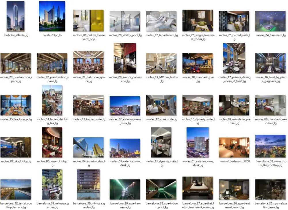 全球文华东方酒店丨作品摄影合集丨32套案例899张JPG图丨4.44G