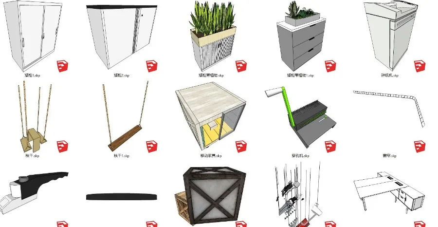 办公设计必备丨619个办公空间专用SU模型丨2.18G