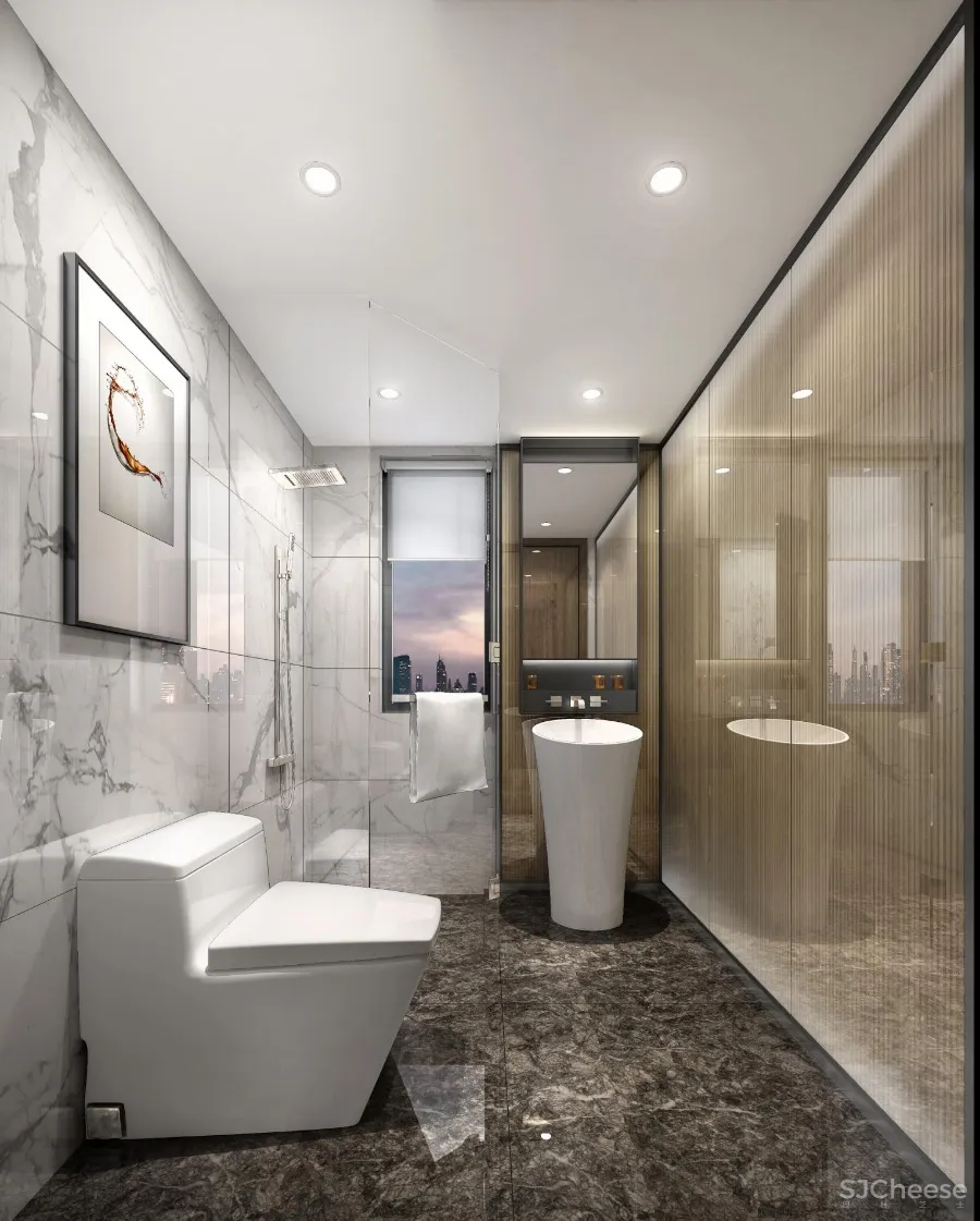 梁志天－中山100㎡轻奢样板间丨CAD施工图+效果图+物料表丨156M