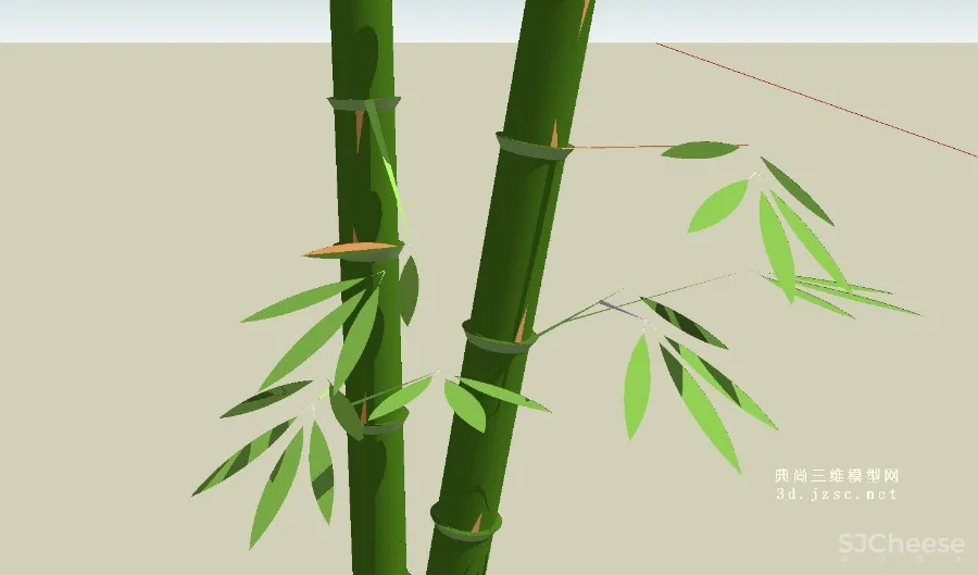 17个sketchup竹子竹叶竹林绿植SU模型合集