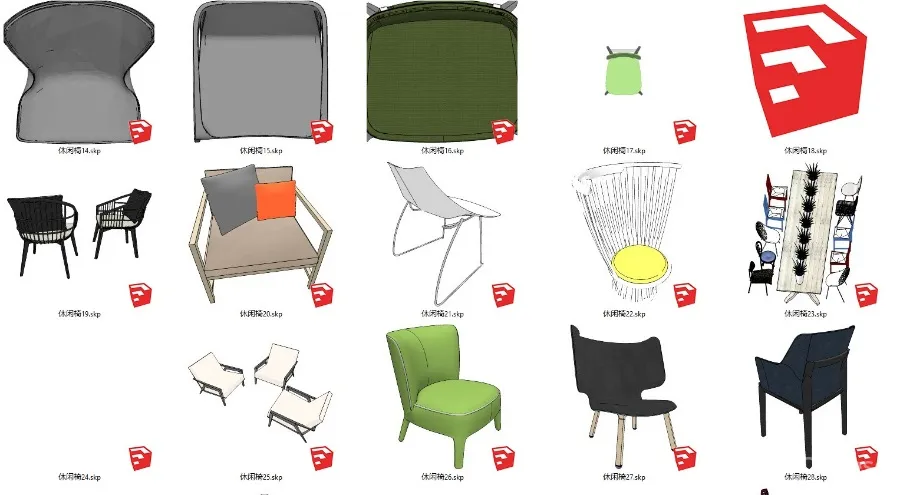 办公设计必备丨619个办公空间专用SU模型丨2.18G