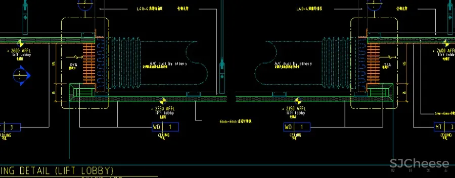吊顶检修口空调风口剖面节点浴缸检修口丨CAD图纸节点
