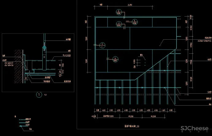 吊顶检修口空调风口剖面节点浴缸检修口丨CAD图纸节点