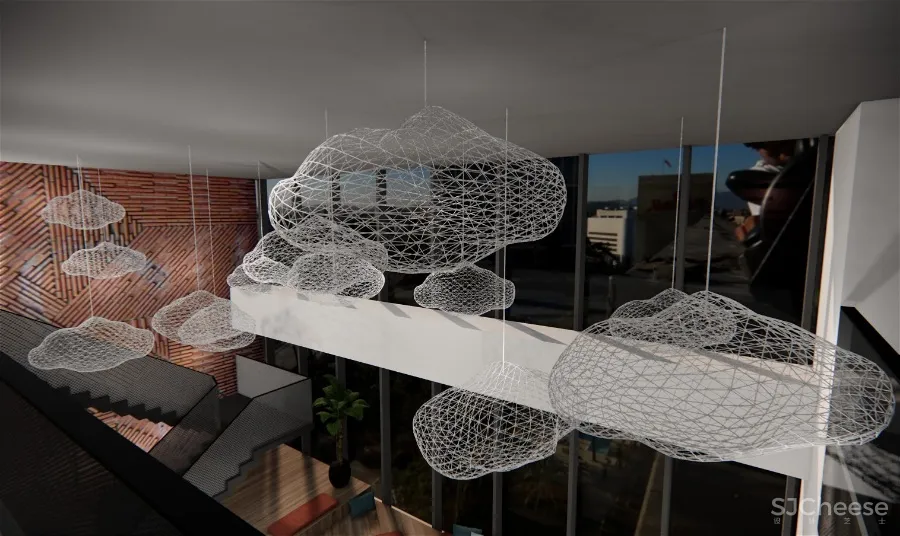 白云灯乌云灯云朵灯造型灯具SU模型sketchup