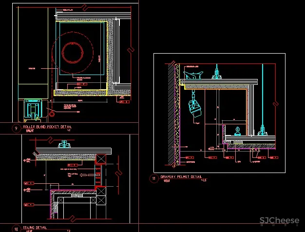 吊顶检修口空调风口剖面节点浴缸检修口丨CAD图纸节点