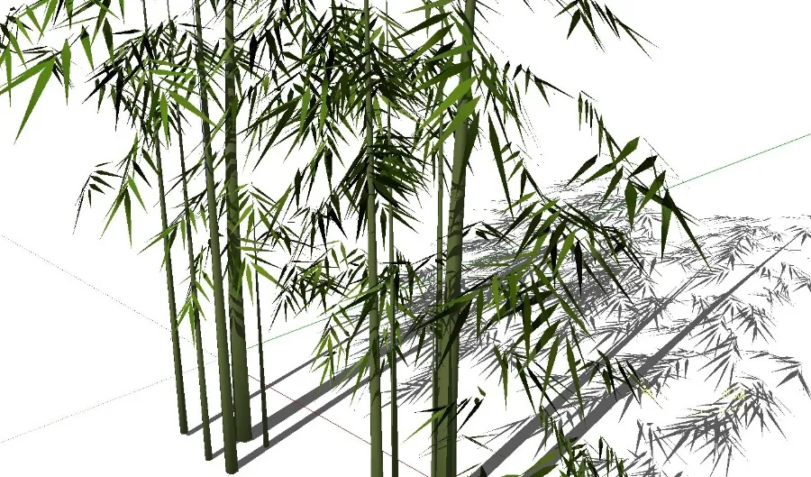 17个sketchup竹子竹叶竹林绿植SU模型合集