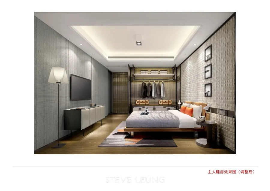 梁志天－中山100㎡轻奢样板间丨CAD施工图+效果图+物料表丨156M