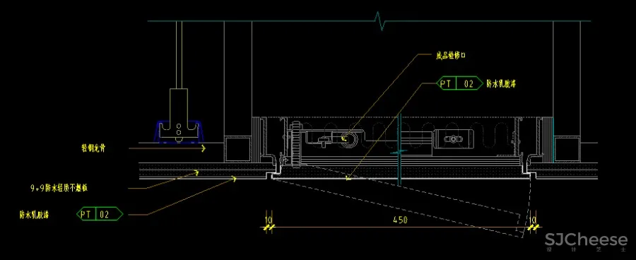 吊顶检修口空调风口剖面节点浴缸检修口丨CAD图纸节点