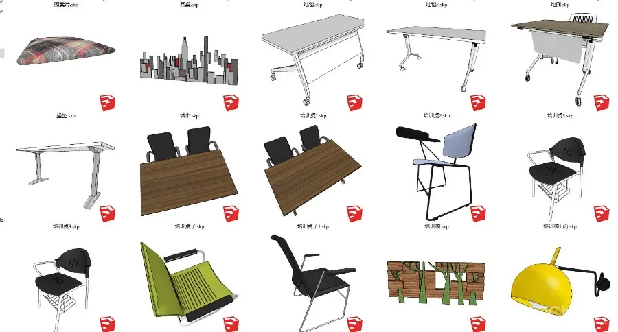 办公设计必备丨619个办公空间专用SU模型丨2.18G