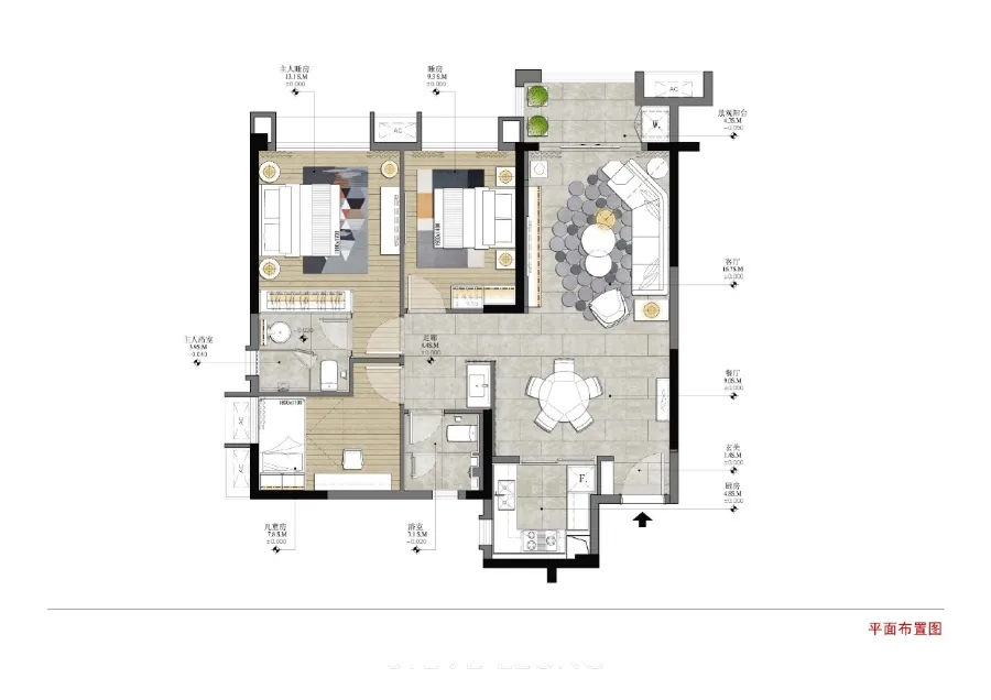 梁志天－中山100㎡轻奢样板间丨CAD施工图+效果图+物料表丨156M