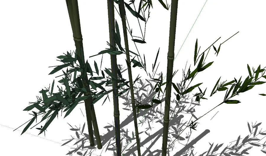 17个sketchup竹子竹叶竹林绿植SU模型合集