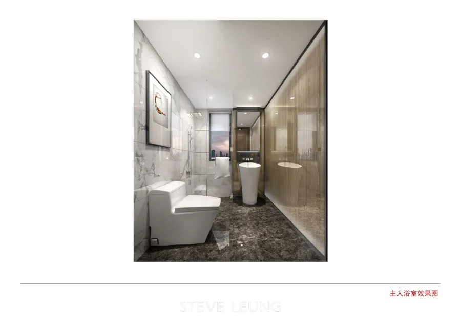 梁志天－中山100㎡轻奢样板间丨CAD施工图+效果图+物料表丨156M