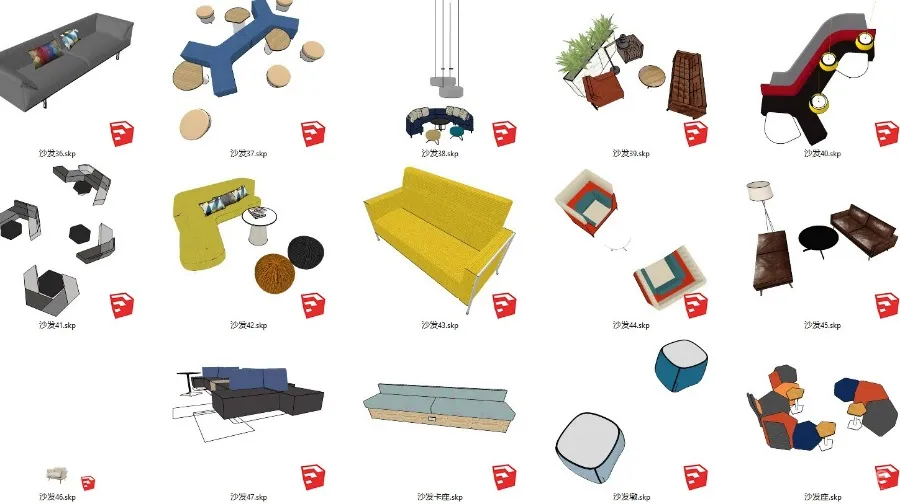 办公设计必备丨619个办公空间专用SU模型丨2.18G