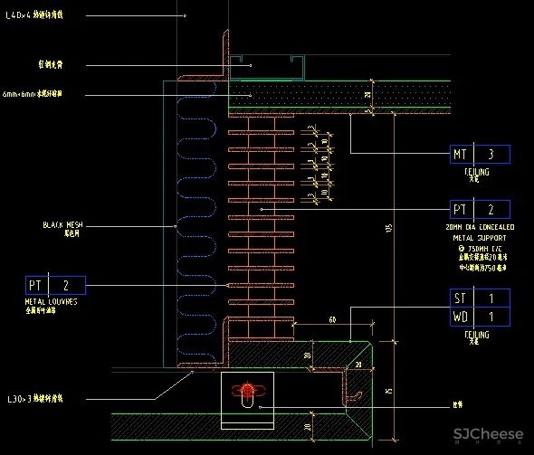 吊顶检修口空调风口剖面节点浴缸检修口丨CAD图纸节点