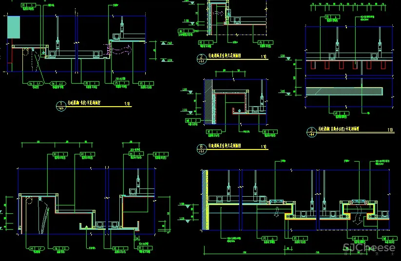 吊顶检修口空调风口剖面节点浴缸检修口丨CAD图纸节点
