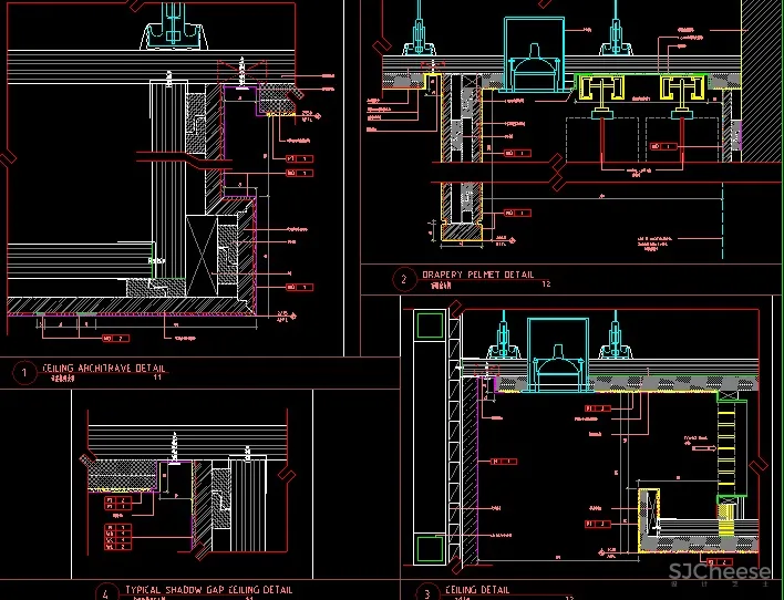 吊顶检修口空调风口剖面节点浴缸检修口丨CAD图纸节点