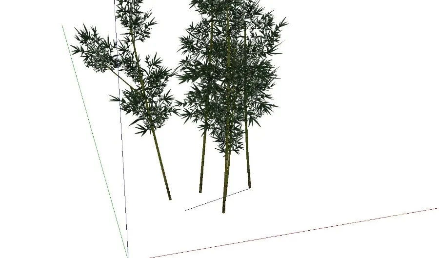 17个sketchup竹子竹叶竹林绿植SU模型合集