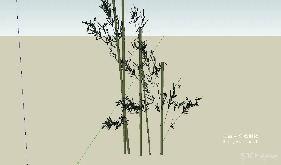 17个sketchup竹子竹叶竹林绿植SU模型合集