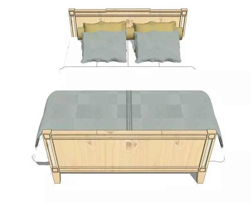 SU模型库丨57款现代北欧床铺床具模型丨57个丨925M