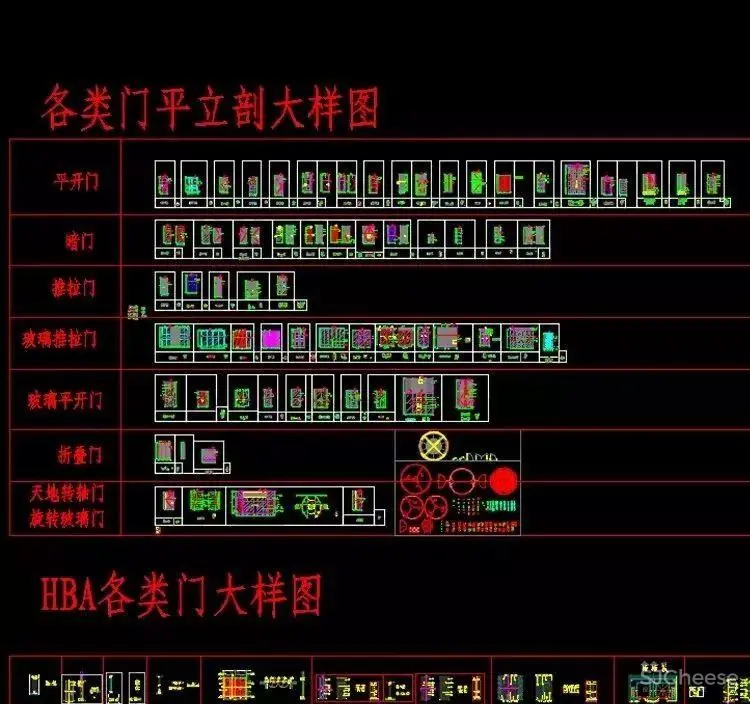 隐形、推拉、旋转门等各类门的节点大样丨CAD文件+JPG图片丨68.5M