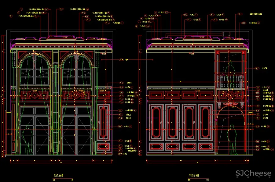 法式风格奢华别墅豪宅丨16套合集丨CAD施工图+效果图实景图丨2.34G