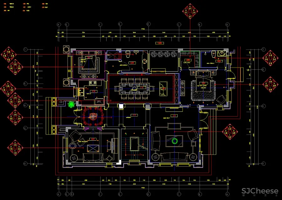 法式风格奢华别墅豪宅丨16套合集丨CAD施工图+效果图实景图丨2.34G