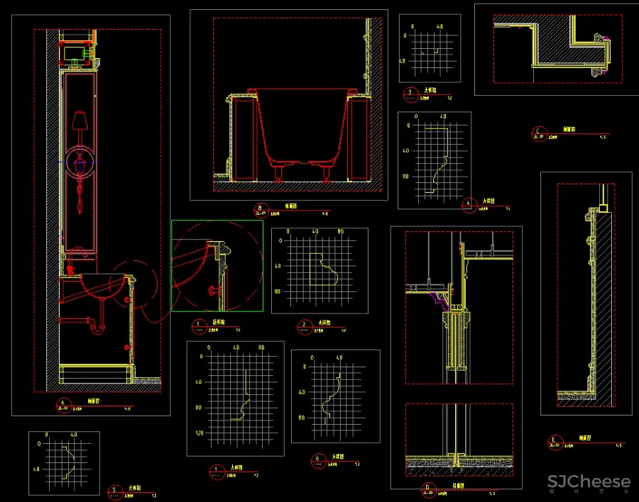 法式风格奢华别墅豪宅丨16套合集丨CAD施工图+效果图实景图丨2.34G