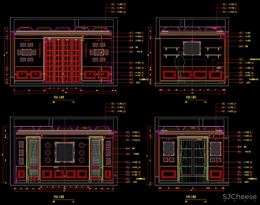 法式风格奢华别墅豪宅丨16套合集丨CAD施工图+效果图实景图丨2.34G
