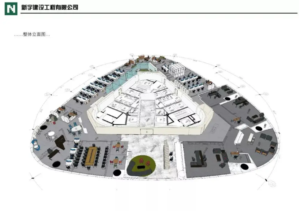 城市组-江西新力中心办公室丨CAD施工图+效果图+强弱电图丨420M