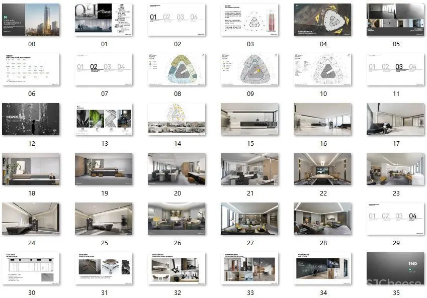 城市组-江西新力中心办公室丨CAD施工图+效果图+强弱电图丨420M