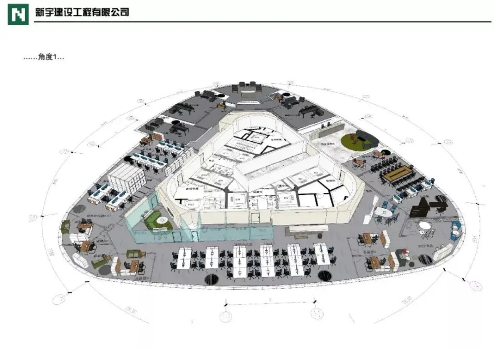 城市组-江西新力中心办公室丨CAD施工图+效果图+强弱电图丨420M
