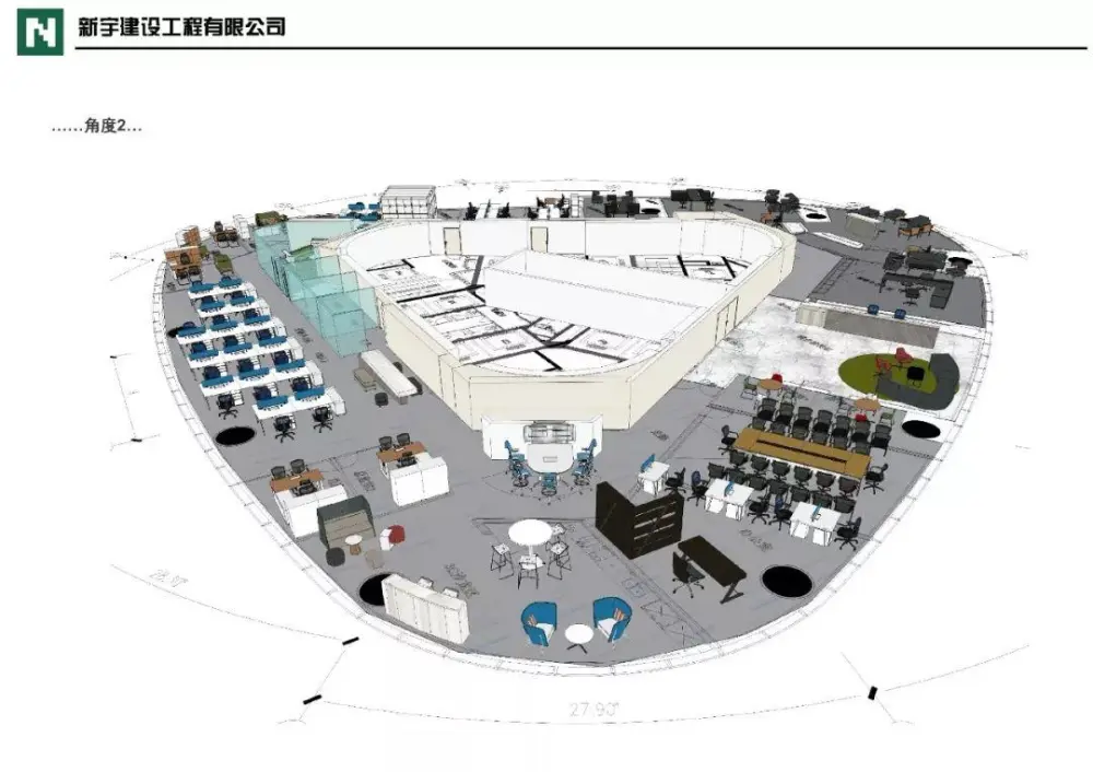 城市组-江西新力中心办公室丨CAD施工图+效果图+强弱电图丨420M
