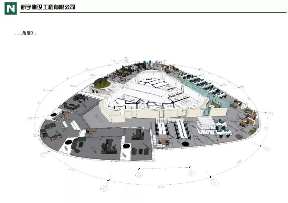 城市组-江西新力中心办公室丨CAD施工图+效果图+强弱电图丨420M