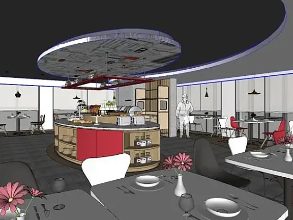 DOP设计-虹桥万源宜必思酒店丨精细SU模型+CAD施工图丨293M