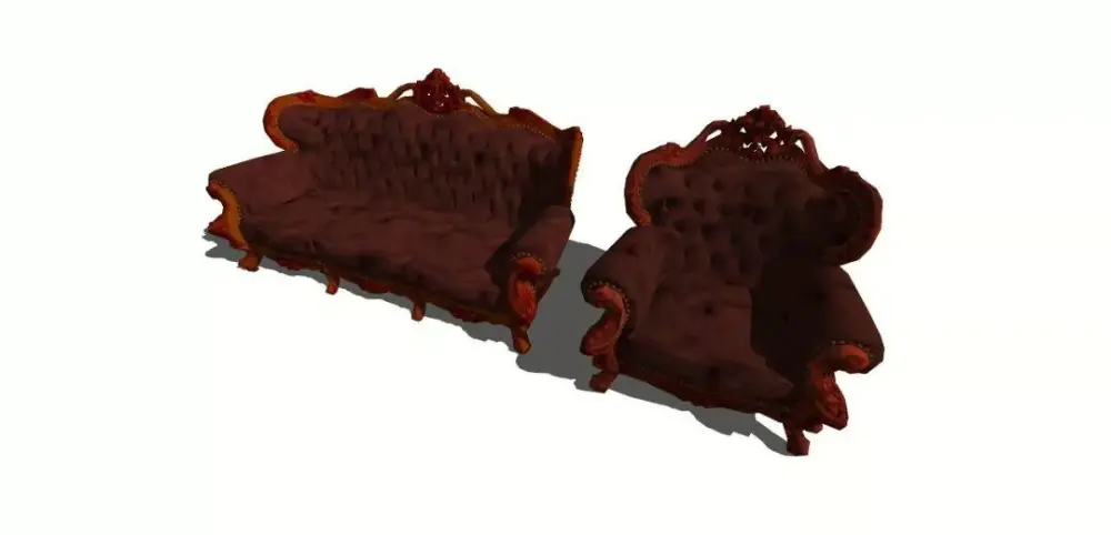 美式SU模型库丨床+餐桌+沙发+梳妆台+电视柜+常用柜子桌子模型丨226套 1.1G