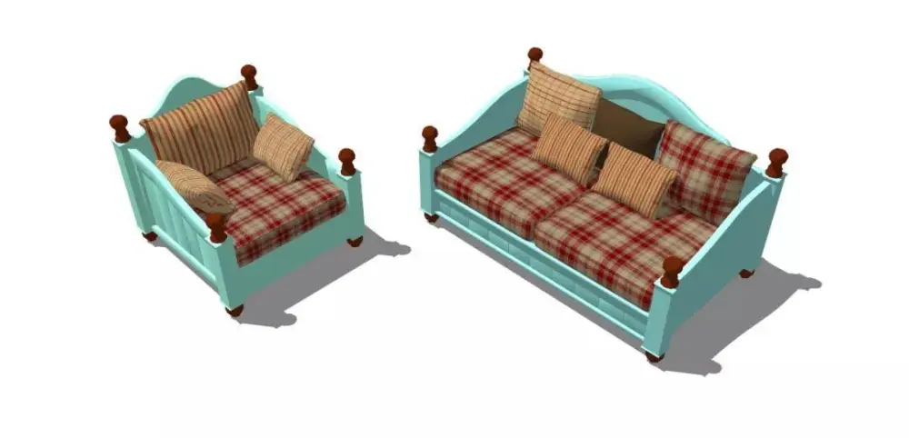 美式SU模型库丨床+餐桌+沙发+梳妆台+电视柜+常用柜子桌子模型丨226套 1.1G