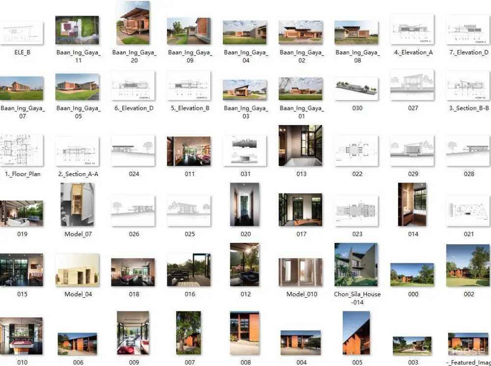 泰国[东南亚]-住宅别墅设计案例丨实景案例42套1466张图丨1.63G