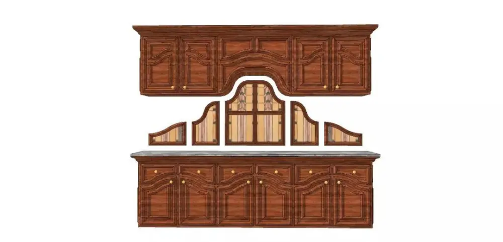 美式SU模型库丨床+餐桌+沙发+梳妆台+电视柜+常用柜子桌子模型丨226套 1.1G