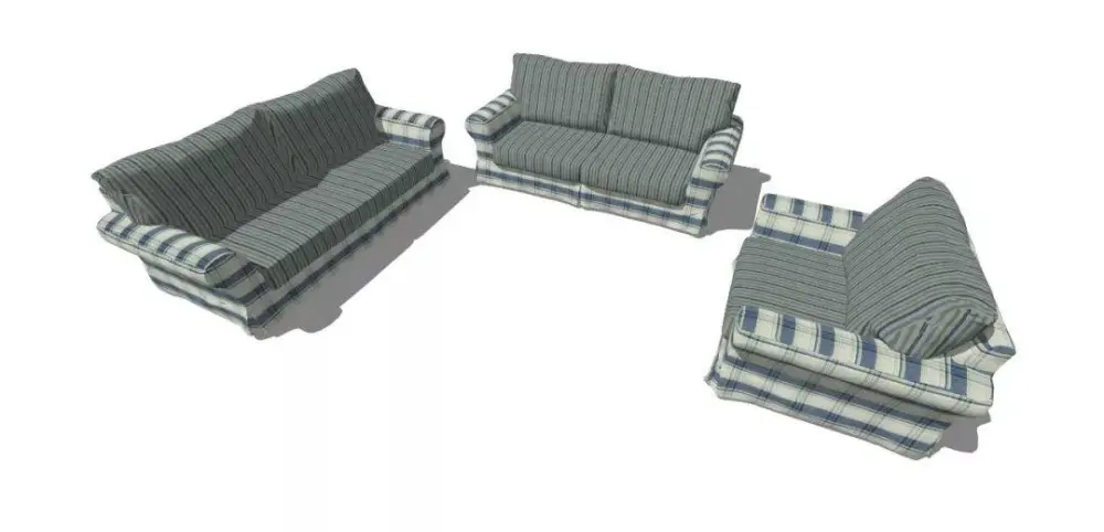 美式SU模型库丨床+餐桌+沙发+梳妆台+电视柜+常用柜子桌子模型丨226套 1.1G