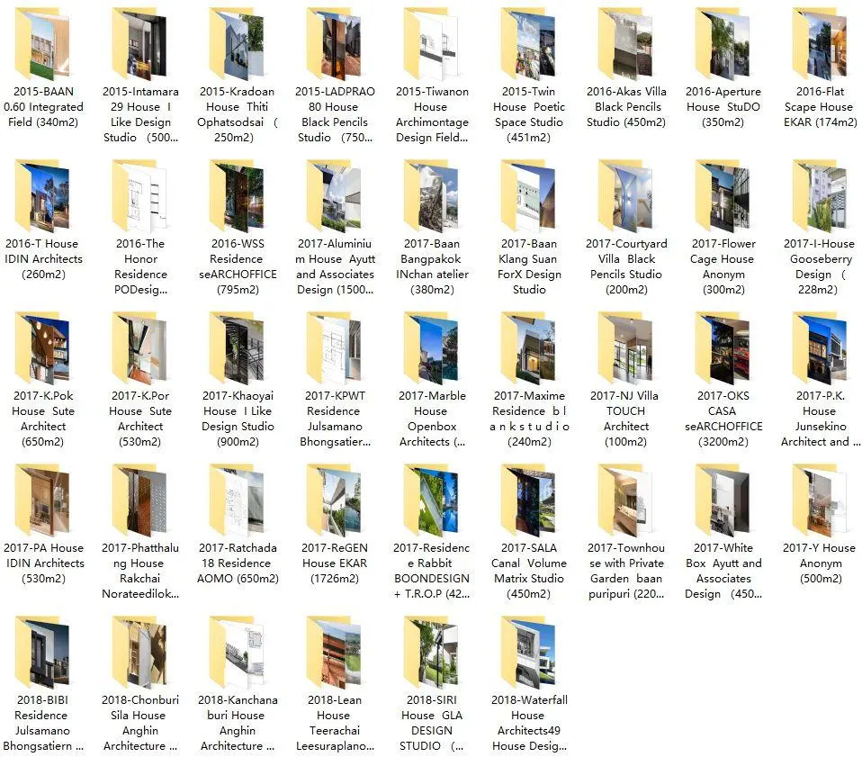 泰国[东南亚]-住宅别墅设计案例丨实景案例42套1466张图丨1.63G