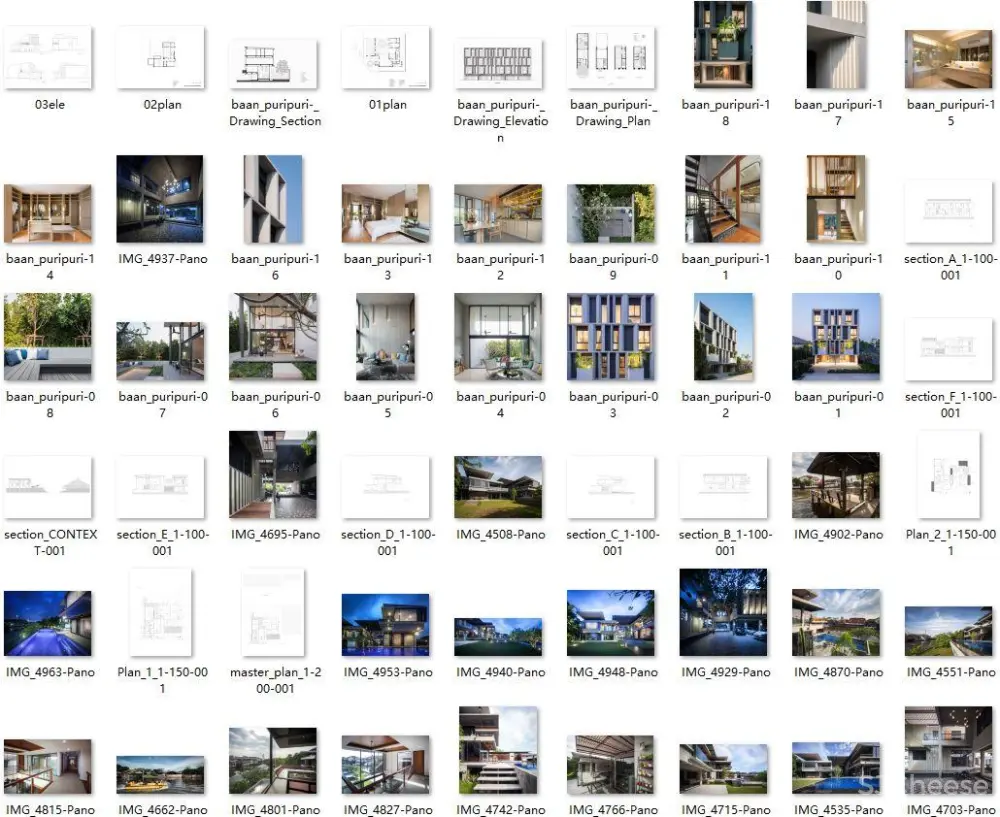 泰国[东南亚]-住宅别墅设计案例丨实景案例42套1466张图丨1.63G
