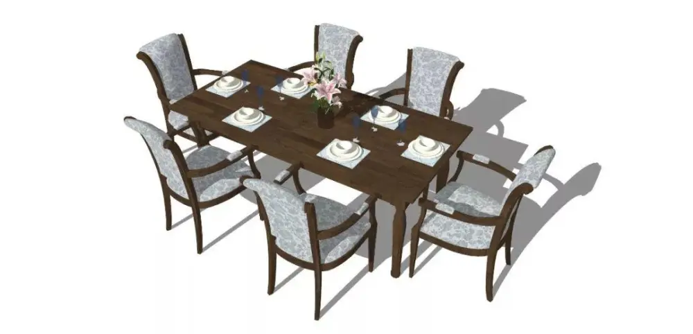 美式SU模型库丨床+餐桌+沙发+梳妆台+电视柜+常用柜子桌子模型丨226套 1.1G