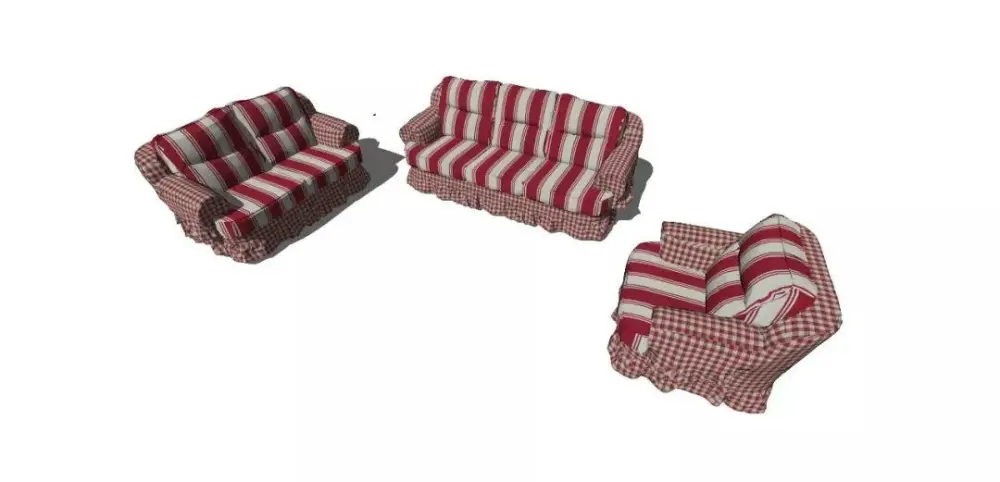 美式SU模型库丨床+餐桌+沙发+梳妆台+电视柜+常用柜子桌子模型丨226套 1.1G