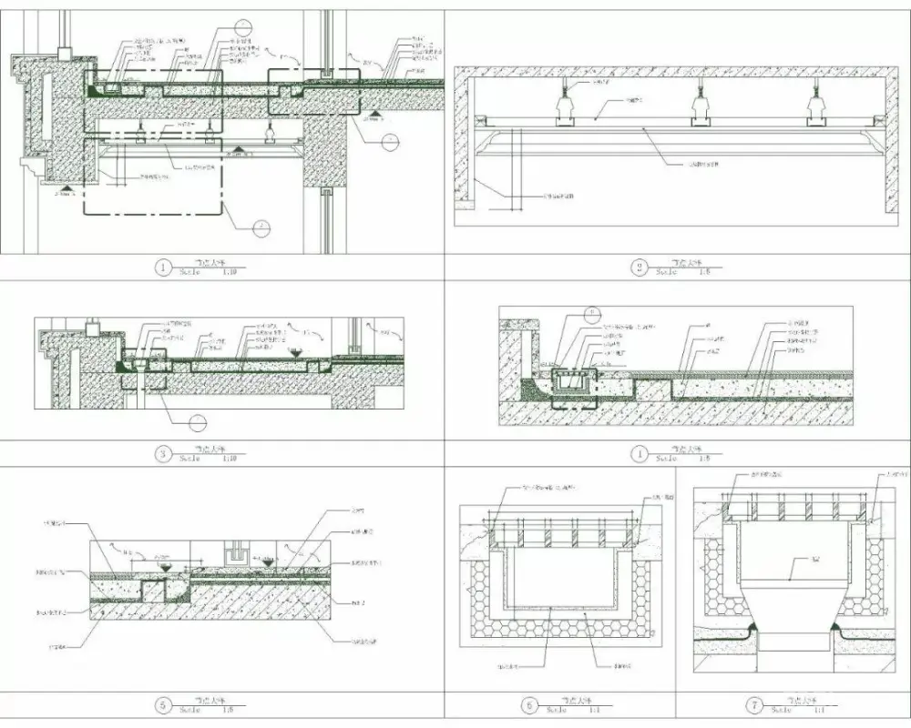 卫生间浴室丨全套收口工艺节点-CAD图库丨DWG+WORD丨21.4M