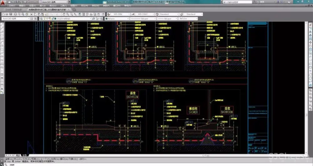 卫生间浴室丨全套收口工艺节点-CAD图库丨DWG+WORD丨21.4M