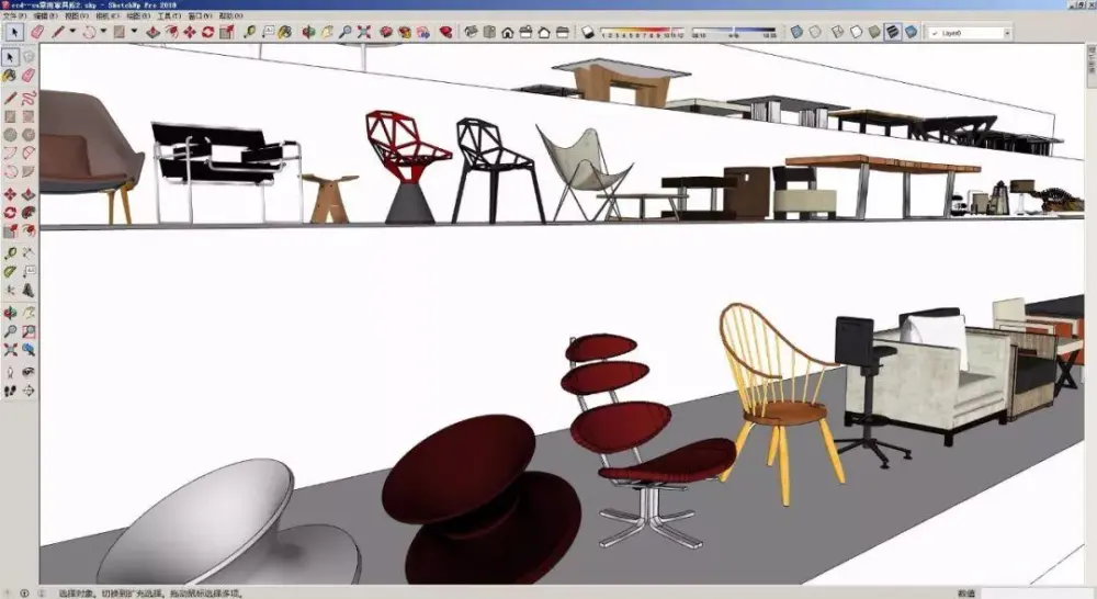 CCD – 常用SU家具模型库合集丨草图方案演示丨291M丨2015版本丨SKP格式丨290M